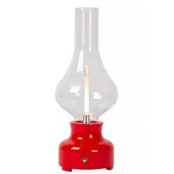 Tafellamp op batterij rood 3-standen dimbaar