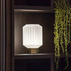 Tafellamp op batterij wit/goud 3-standen dimbaar