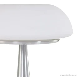 Tafellamp Purissima staal met opaal glas