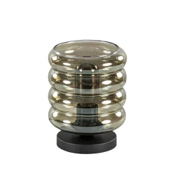 Tafellamp Quinto cilinder rib smoke/zw