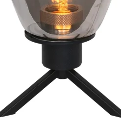 Tafellamp Reflexion ovaal zwart+smoke