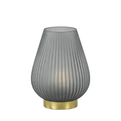 Tafellamp Tajera op batterij mat grijs/goud