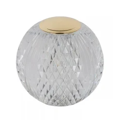 Tafellamp transparant/goud oplaadbaar