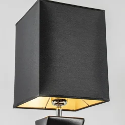 Tafellamp zwart keramiek inclusief kap zwart/goud