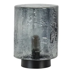 Tafellamp zwart met robuuste glazen kap