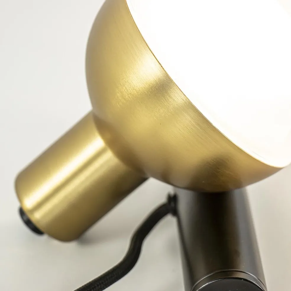 Tafel/wandlamp Drop zwart/goud