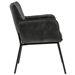 Trendy eetkamerstoel velours antraciet met armleuning