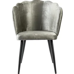 Trendy eetkamerstoel velours met zwarte poot