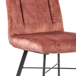 Trendy eetkamerstoel velvet blush met zwarte pootjes