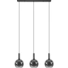 Trendy hanglamp met smoke/titanium glazen bollen