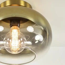 Trendy plafondlamp goud met goud gradiënt glas