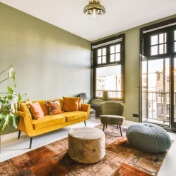 Trendy plafondlamp goud met goud gradiënt glas