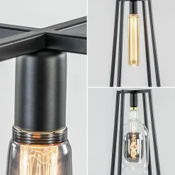 Trendy vloerlamp zwart frame excl lichtbron