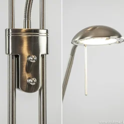 Uplighter met leesarm New Luna nikkel