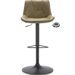 Verstelbare barkruk metalen poot met microleder zitting