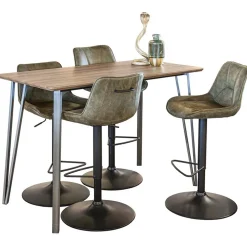 Verstelbare barkruk metalen poot met microleder zitting