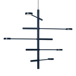 Verstelbare 5-lichts design hanglamp azuriet blauw