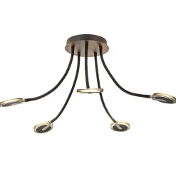 Verstelbare 5-lichts plafondlamp LED met smoke glas