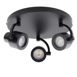 Verstelbare opbouwspot zwart 3-lichts