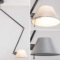 Verstelbare plafondlamp met stoffen kap