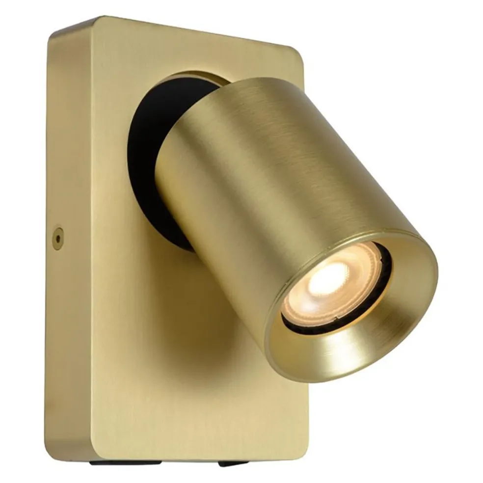 Verstelbare wandlamp mat goud inclusief dimbaar LED en USB