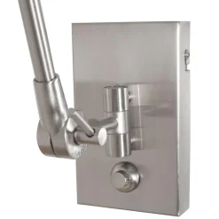 Verstelbare wandlamp staal met velourse kap zilver