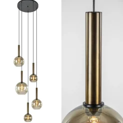 Videlamp Bella 5L rond zwart/brons+smoke