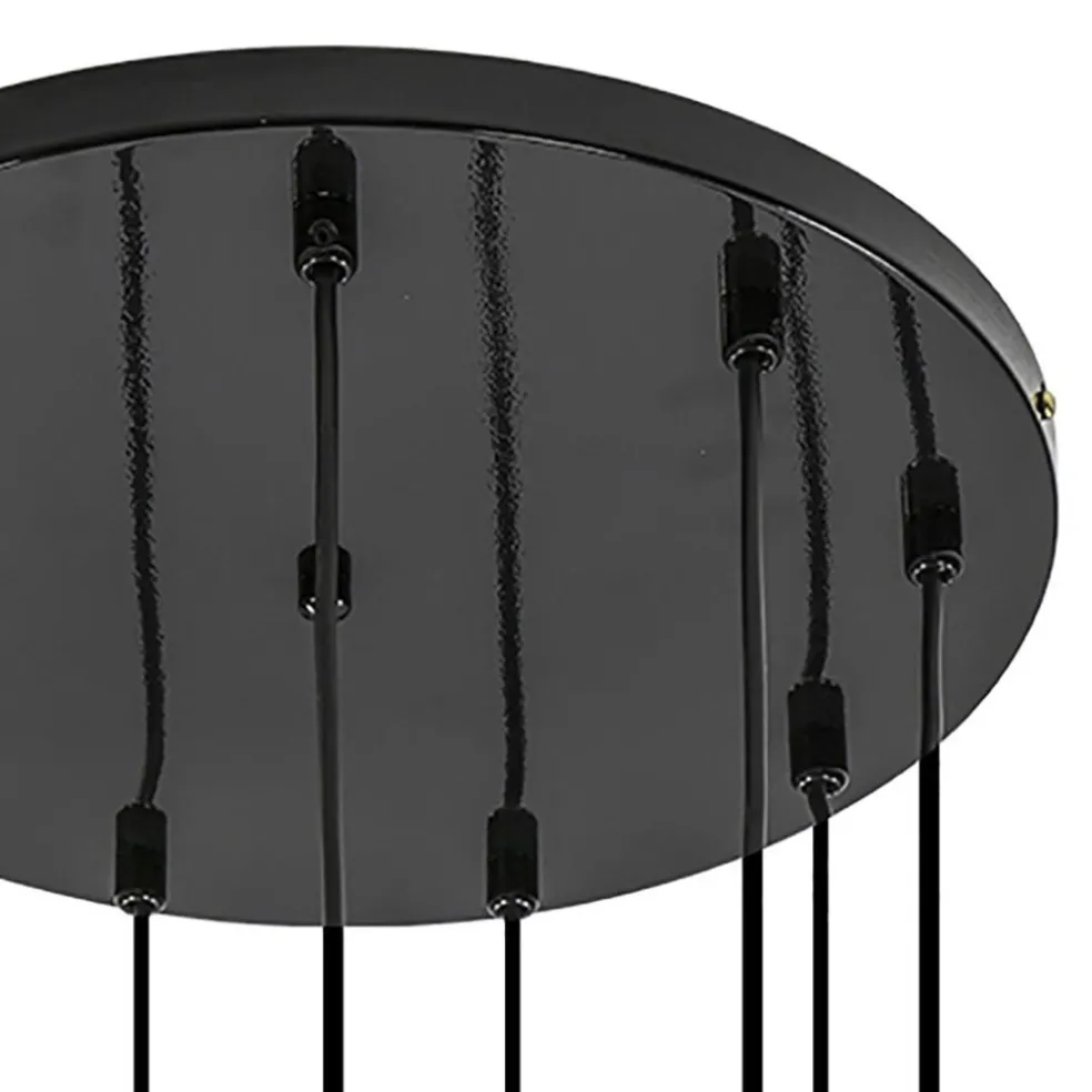 Videlamp Globe 9L rond zwart/goud/wit