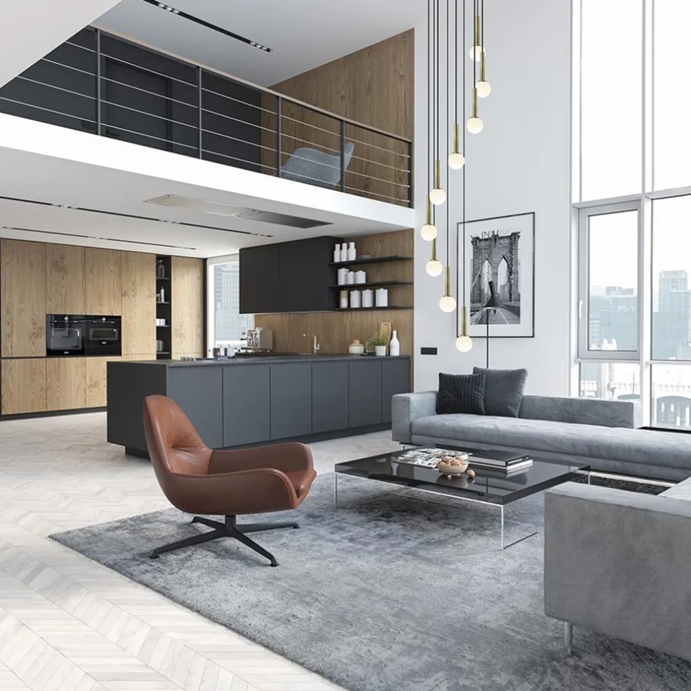 Videlamp Globe 9L rond zwart/goud/wit