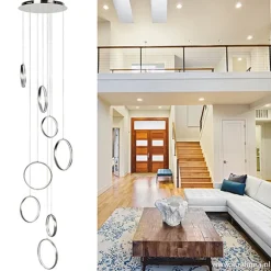 Videlamp Olympia nikkel 8 ringen