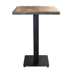 Vierkante bartafel mangohout 80x80 cm met zwarte poot