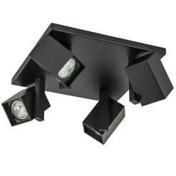 Vierkante opbouwspot 4L zwart verstelbaar