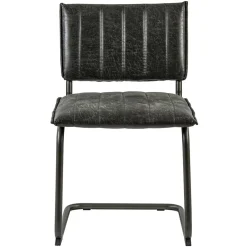 Vintage eetkamerstoel dark grey met gunmetal frame