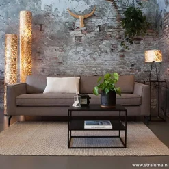 Vloerlamp Coin schelpen cilinder gold