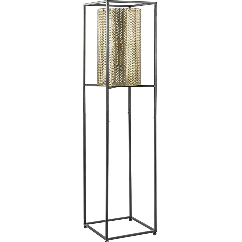 Vloerlamp Frame zwart/goud