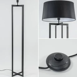 Vloerlamp Mace frame zwart exclusief kap