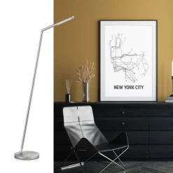 Vloerlamp mat nikkel LED verstelbaar