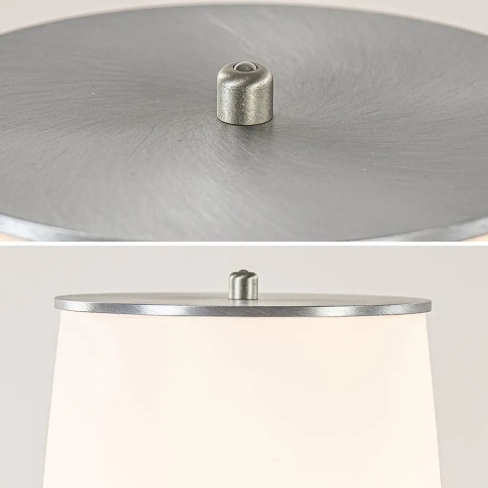 Vloerlamp Terra nikkel/wit glas dtw