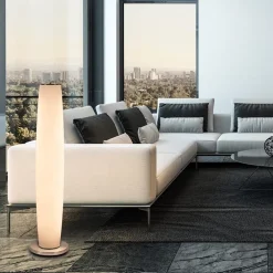 Vloerlamp Terra nikkel/wit glas dtw