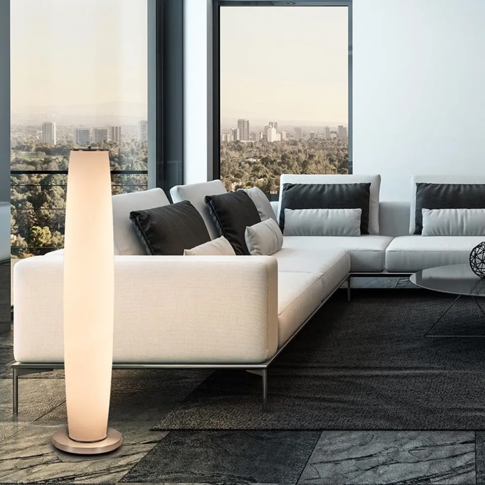 Vloerlamp Terra nikkel/wit glas dtw