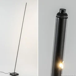 Vloerlamp Think pin zwart met pushdimmer