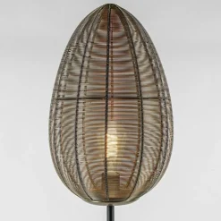 Vloerlamp Yaelle antiek brons met zwarte voet