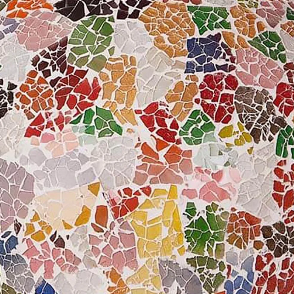 Vloerlamp zuil mozaiek glas multicolor