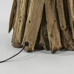 Vloerlamp/lampvoet Margret hout naturel excl kap