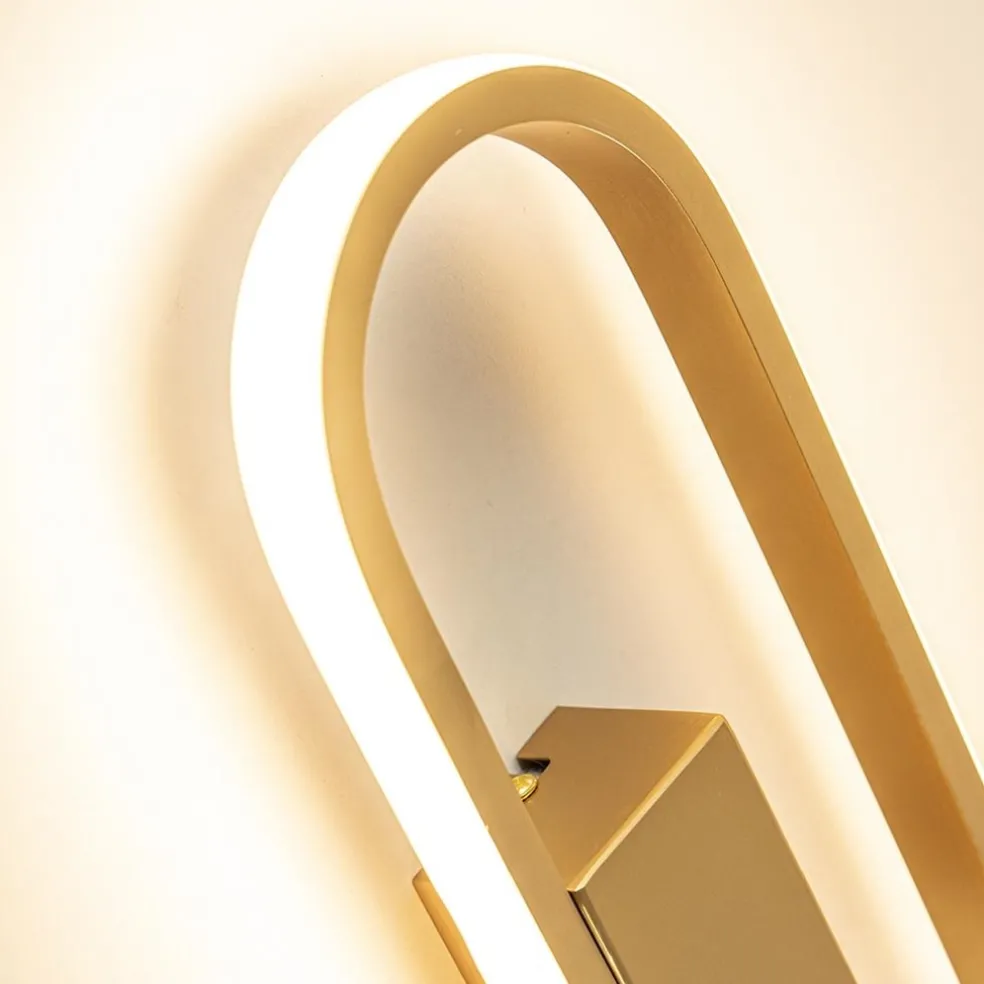 Wandlamp Anello ovaal matgoud 2700k dim.