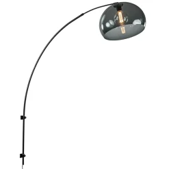 Wandlamp boog met smoke plexibol kap