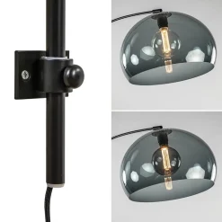 Wandlamp boog met smoke plexibol kap