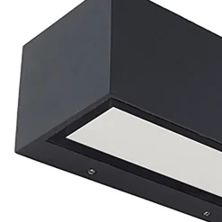 Wandlamp breed up+down antraciet IP54