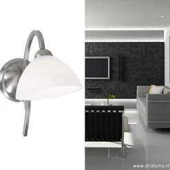 Wandlamp Capri staal/glas slaapkamer