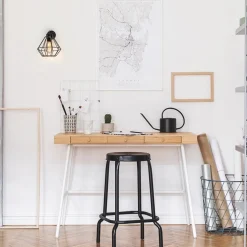 Wandlamp draadkorf zwart